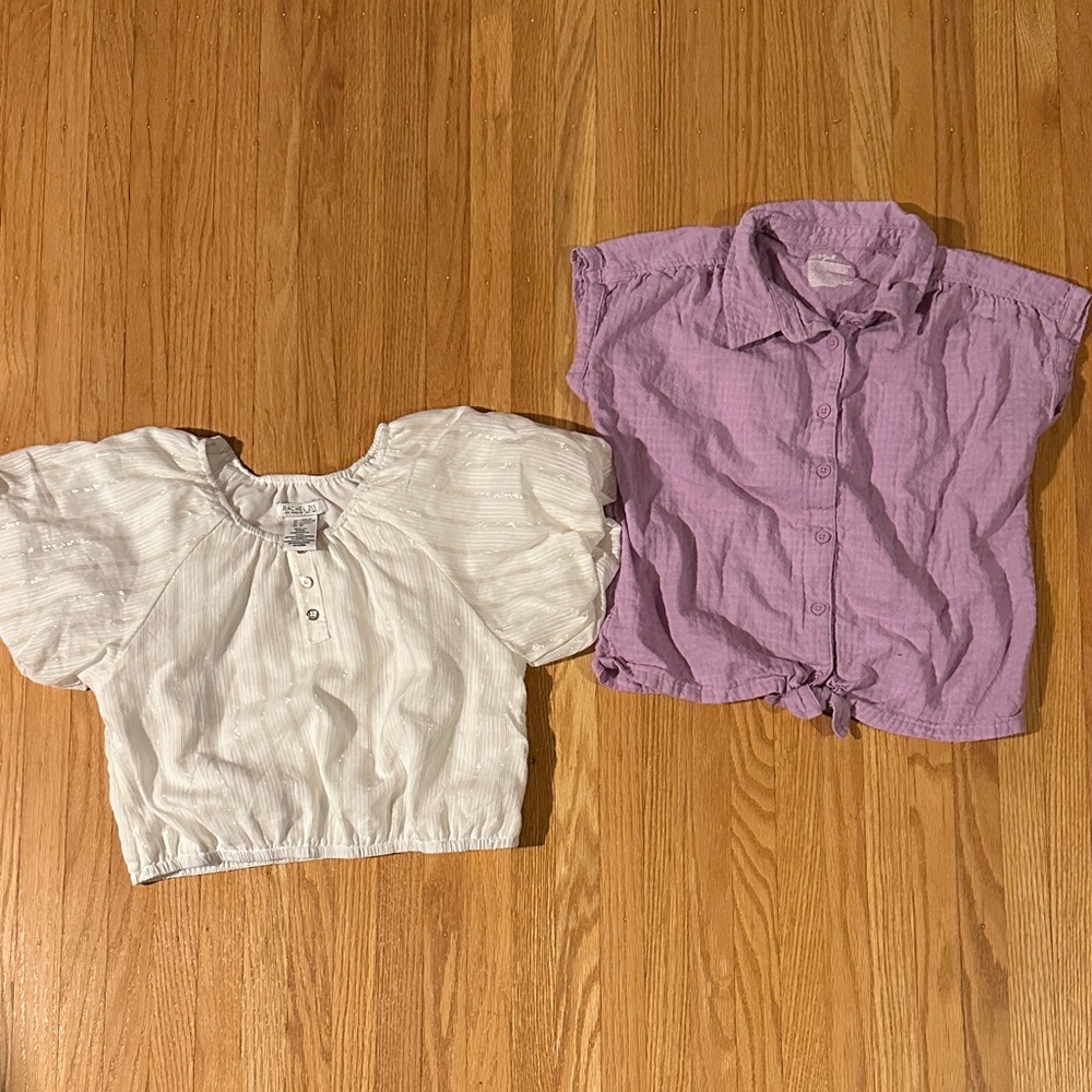 White and Purple Girls Shirts Bundle size 10/12